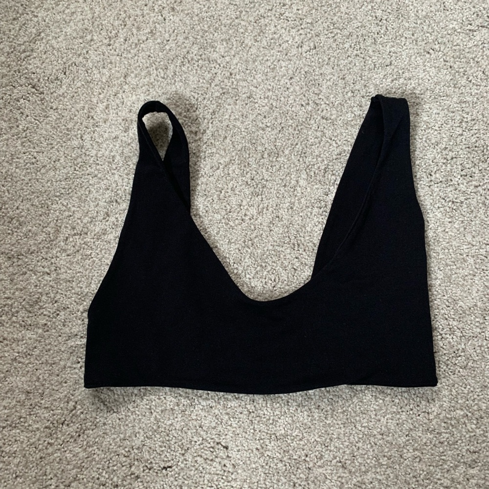 Free People Intimidately Medium Large 
Super Plunge Bra Black